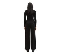 TOM TAILOR Damen Lea Straight Fit Hose mit weitem Bein, 14482 - Deep Black, 34/32