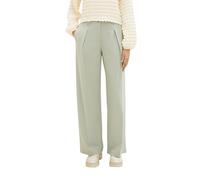 TOM TAILOR Damen Lea Straight Fit Hose mit weitem Bein, 34895 - Desert Green, 32/32