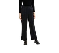 TOM TAILOR Damen Lea Straight Fit Stoffhose mit Streifen 1034219, 30718 - Black Irregular Pin Stripe, 34W / 30L