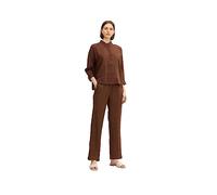 TOM TAILOR Damen Leinen Stoffhose 1031289, 29521 - Chocolate Brown, 44W / 30L