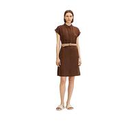 TOM TAILOR Damen Leinenkleid mit Gürtel 1031719, 29521 - Chocolate Brown, 40