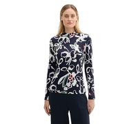 TOM TAILOR Damen Longsleeve mit Stehkragen, 36554 - Painterly Floral Design, XXL