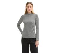 Tom Tailor Damen Longsleeve mit Stehkragen, 36824 - Printed Heringbone Structure, L