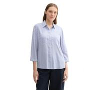 Tom Tailor Damen Longstyle Bluse mit Streifen & Brusttasche,35905 - Blue White Thin Stripe, 38