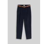 TOM TAILOR Damen Loose Fit Barrel Hose mit Gürtel, blau, Uni, Gr. 40/28