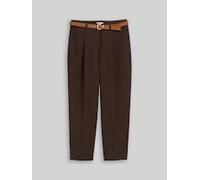 TOM TAILOR Damen Loose Fit Barrel Hose mit Gürtel, braun, Uni, Gr. 46/28