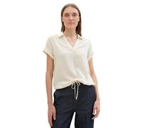 TOM TAILOR Damen Loose Fit Bluse mit Streifen, beige white stripe, 40