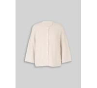 TOM TAILOR Damen Loose Fit Cardigan mit 3/4-Arm, weiß, Meliert, Gr. S