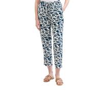 TOM TAILOR Damen Loose Fit Cropped Hose, blue abstract floral design, 34/28