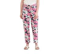 TOM TAILOR Damen Loose Fit Cropped Hose, pink colorful floral design, 34/28