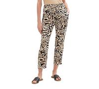 TOM TAILOR Damen Loose Fit Hose, black cut palmtree design, 36/28