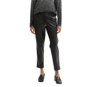 TOM TAILOR Damen Loose Fit Hose in Fake-Leder-Optik, 14482 - Deep Black, 40/28