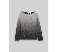 TOM TAILOR Damen Loose Fit Strickpullover mit Farbverlauf, schwarz, Farbverlauf, Gr. XL