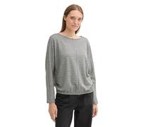 Tom Tailor Damen Loose Fit Sweatshirt mit Fledermausärmeln, 36595 - Black White Structure, XXL