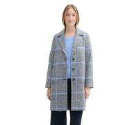 TOM TAILOR Damen Mantel mit Karomuster,36217 - Navy Blue Check, S