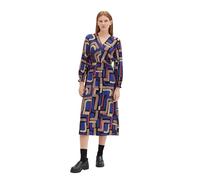 TOM TAILOR Damen Maxi Kleid aus Viskose, black abstract design, 38