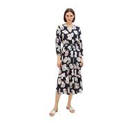 TOM TAILOR Damen Maxikleid mit Muster & Bindedetail