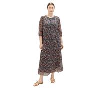 TOM TAILOR Damen Mesh-Kleid mit Plissee & Knopfleiste