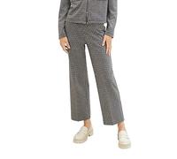 TOM TAILOR Damen Mia Straight Chino Hose Cropped, small geo ck jacquard 2 colors, 40/28