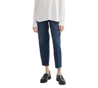 TOM TAILOR Damen Mom Jeans mit Bügelfalte,10282 - Dark Stone wash Denim, 30/28