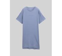 Nachthemd TOM TAILOR "Charlotte", Damen, Gr. 44 (XXL), N-Gr, blau, Single Jersey, Obermaterial: 100% Baumwolle, bequem knielang, Rundhals, Kleider, mit Logo, Kurzarm, Rundhalsausschnitt, hautfreundlic