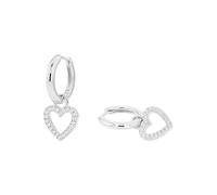TOM TAILOR - Damen Ohrringe 925 Silber - mit Zirkonia Stein - Herz Creole - TT-E0073