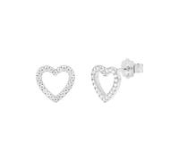 TOM TAILOR - Damen Ohrringe 925 Silber - mit Zirkonia Stein - Herz Ohrstecker - TT-E0069