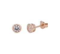 Tom Tailor Ohrstecker für Damen, Sterling Silber 925, mit Zirkonia, 6 mm, rosefarben, Geschenkidee, Ohrschmuck, Damenschmuck, 2100579