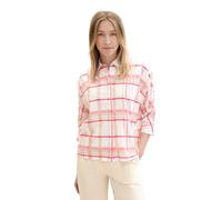 TOM TAILOR Damen Oversized Bluse mit Karomuster, beige pink check, 36
