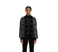 TOM TAILOR Damen Oversized Cardigan mit Karomuster 1034469, 30942 - Grey Knit Check Design, XS