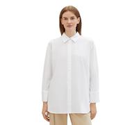 TOM TAILOR Damen Oversized Fit Basic Bluse, 20000 - White, 42