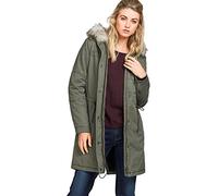 TOM TAILOR Damen Parka Jacke mit Kapuze gefüttert (Khaki, S)