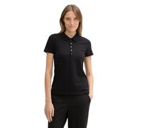 TOM TAILOR Damen 1044731 Piqueé Polo Shirt, 14482-Deep Black, X-Large