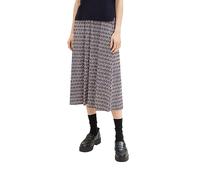 TOM TAILOR Damen Plissee Midi-Rock mit Muster , blue brown geometrics print, 44