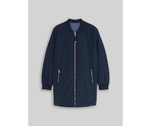 TOM TAILOR Damen Plus Size - 2-in-1 Wendejacke mit Bomberkragen, blau, Uni, Gr. 44