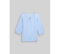 TOM TAILOR Damen Plus Size - Bluse mit Streifenmuster, blau, Gestreift, Gr. 44