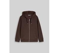 Kapuzensweatjacke TOM TAILOR PLUS, Damen, Gr. 50, braun (java schwarz braun), Sweatware, Obermaterial: 51% Polyester, 42% Viskose, 7% Elasthan, normal hüftbedeckend, Rundhals, Bündchen, Sweatjacken, a