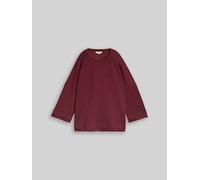 TOM TAILOR Damen Plus Size - Loose Fit Sweatshirt mit 7/8-Arm, rot, Uni, Gr. 50
