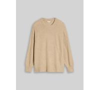 TOM TAILOR Damen Plus Size - Oversize Strickpullover mit Rundhalsausschnitt, beige, Meliert, Gr. 50