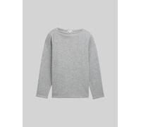 TOM TAILOR Damen Plus Size - Soft-Touch Sweatshirt mit Knopfdetails, grau, Meliert, Gr. 46