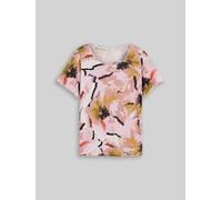 TOM TAILOR Damen Plus Size - T-Shirt aus Baumwolle, rosa, Geblümt, Gr. 48