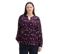 TOM TAILOR Damen Plussize Bluse mit Muster aus Viskose, 35893 - Berry Autumn Floral Design, 44
