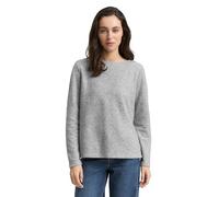Fleecepullover TOM TAILOR PLUS Gr. 52, grau (medium silver grey melange) Damen Sweatshirts (99396114-52) medium silver grey melange