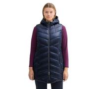 TOM TAILOR Damen Plussize Lange Steppweste mit Kapuze,10668 - Sky Captain Blue, 44
