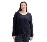 TOM TAILOR - Plus - Strickpullover mit V-Ausschnitt sky captain blue 46