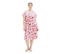 TOM TAILOR Damen Plussize Sommerkleid mit Muster & Bindegürtel