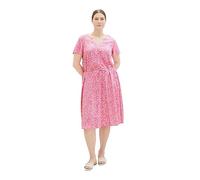 TOM TAILOR Damen Plussize Sommerkleid mit Muster & Bindegürtel