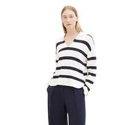 Tom Tailor Striped Pullover L Offwhite Navy Stripe Knit
