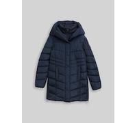 TOM TAILOR Damen Puffer-Mantel im 2-in-1-Look, blau, Uni, Gr. XS