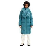 TOM TAILOR Damen Puffermantel mit Schaldetail 1032497, 13222 - Pastel Teal, S
